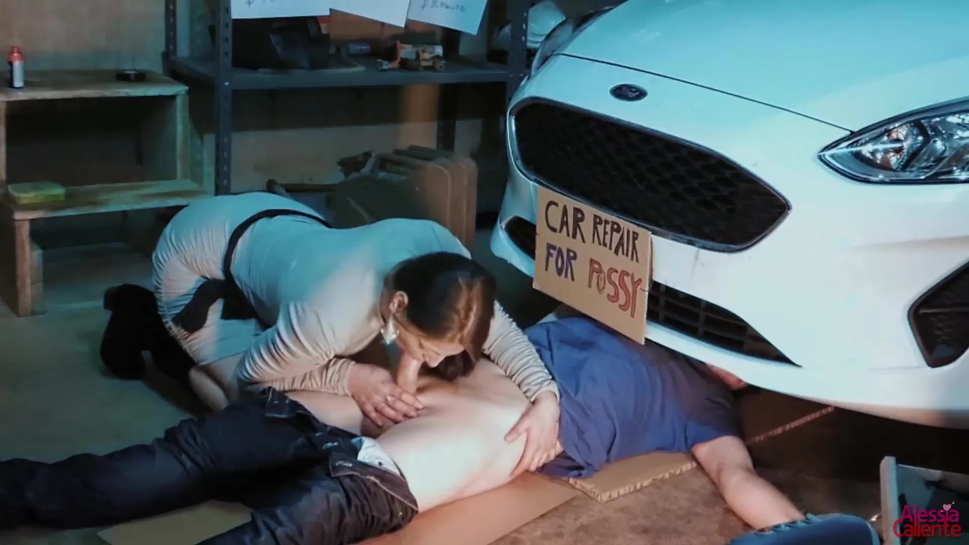 Slutty Customer Bangs Her Mechanic - Car Repair for Pussy Porn Photo