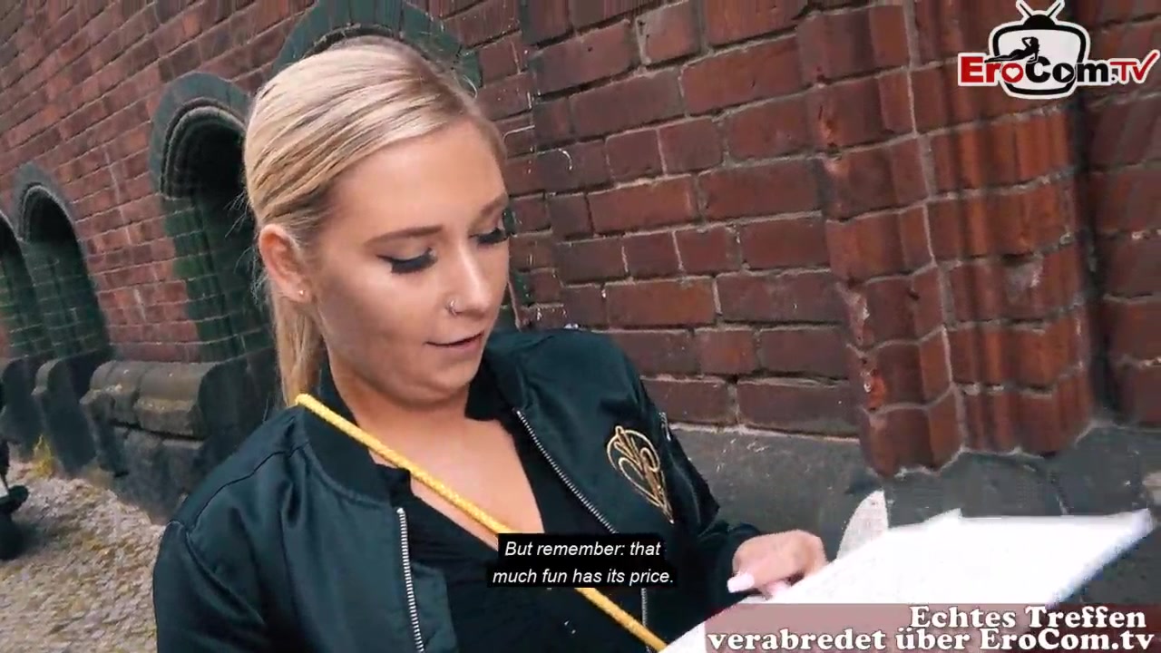 German Girl picks up girl for first time lesbian sex at EroCom Date in Public watch online pic