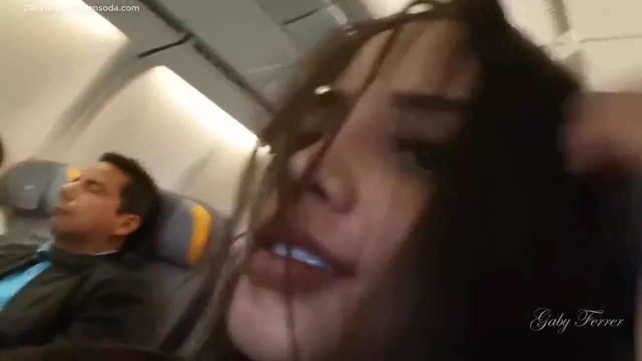Hot Latina plays with Pussy and Big Tits in Public Plane watch online picture picture